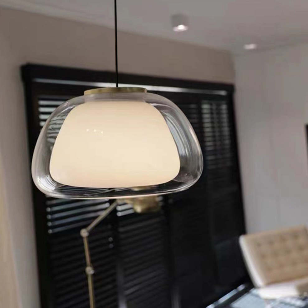 Lampe suspendue moderne en verre au lait