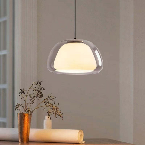 Lampe suspendue moderne en verre au lait