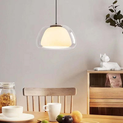 Lampe suspendue moderne en verre au lait