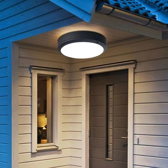 Plafonnier à LED rond en aluminium imperméable simple pour l'extérieur