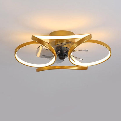 Flower Led Modern Flush Mount Ceiling Fan Lights Avec Télécommande