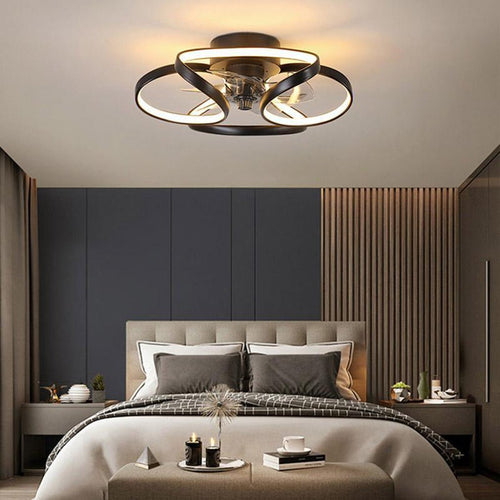 Flower Led Modern Flush Mount Ceiling Fan Lights Avec Télécommande